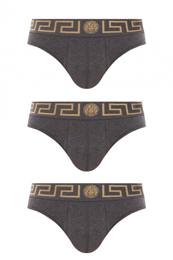 Grey Branded briefs 3 pack Versace IetpShops Uzbekistan